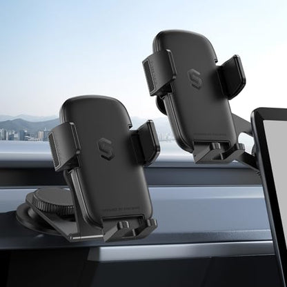 SYNCWIRE Car Phone Holder for Universal Dashboard [Super Stable] Car Phone Mount Foldable Aluminum Alloy Arm for iPhone 17 16 15 14 13 12 Series & All Phones