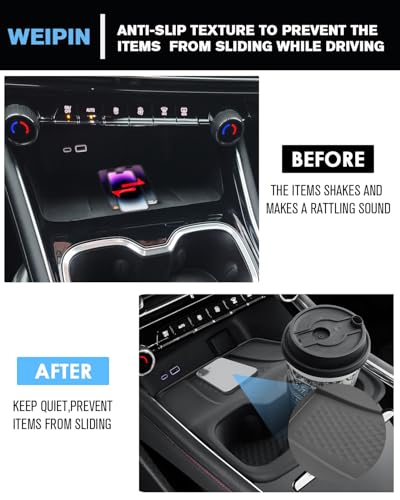 for 4PCS Double Layer Center Console Armrest Organizer&Cup Holder Insert&Wireless Mat Compatible with 2024-2026 Chevy Traverse - color: Traverse 24-26 Armrest Tray 4PCS