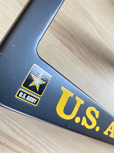 2 PCS for US Army Veteran License Plate Frames,Matte Black Aluminum Veteran License Plate Holder License Plate - color: AM-VE, size: 2pcs