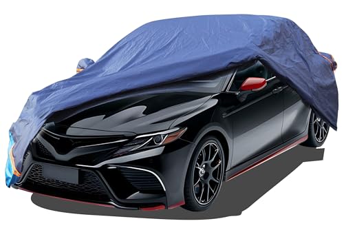 Car Cover Waterproof All Weather, 6 Layers Outdoor Full Exterior Cover Rain Sun UV Snowproof Protection with Zipper Cotton, Mirror Pocket for Toyota Camry - style: Toyoda Camry