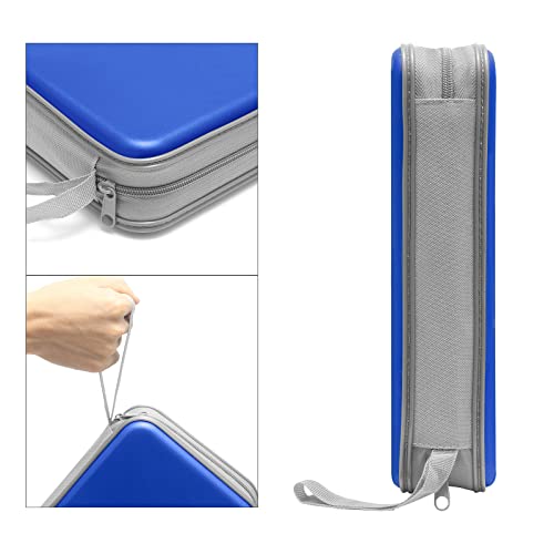 Siveit CD Case, DVD Case Holder 96 Capacity Hard Plastic CD DVD Disc Cases Storage Binder Wallet for Car Home Office Travel (Blue) - color: Blue
