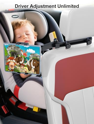 PLDHPRO Tablet Holder for Car Headrest Mount iPad Backseat Foldable Back Seat Stand Compatible 5.1-15.6'' Phones Tablets, Road Travel Essentials for Kids Accessories - size: double fold