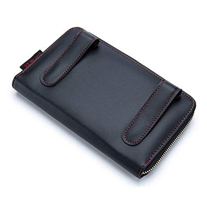 Car Tissue Holder, Sun Visor Tissue Holder, Car Visor Napkin Holder, PU Leather Backseat Tissue Case Holder for Car Vehicle with Zipper (Black) - color: Black