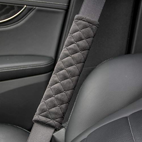 Amooca Soft Auto Seat Belt Cover Seatbelt Shoulder Pad 2 PCS for a More Comfortable Driving Compatible with All Cars and Backpack Black - color: B: Black