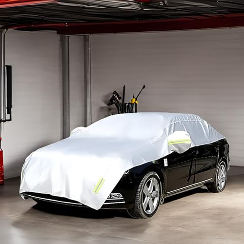 Half Car Cover All Weather Car Body Cover Sunshade Cover Snow Cover Waterproof Snowproof Universal 210D Oxford Fabric (Fit Sedan Length 176'' to 193'') - size: Fit Sedan Length 176'' to 193''
