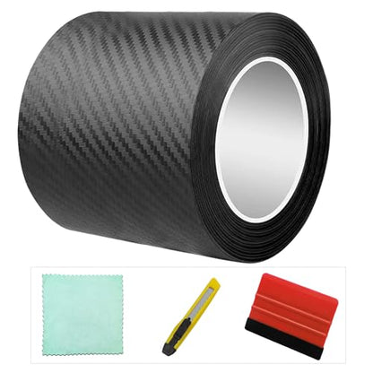 Carbon Fiber Vinyl Wrap for Cars Door Protector Edge Guards 0.5mm Thick 33ft Length Multi Width Options Universal Fit Hood Trunk Dashboard Motorcycle More (4In x 33Ft) - size: 4In x 33Ft (0.5mm)
