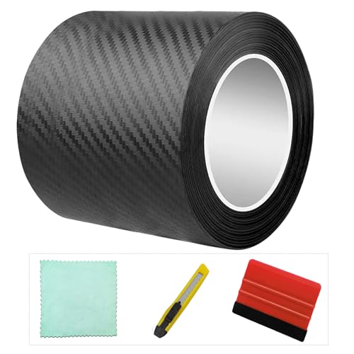 Carbon Fiber Vinyl Wrap for Cars Door Protector Edge Guards 0.5mm Thick 33ft Length Multi Width Options Universal Fit Hood Trunk Dashboard Motorcycle More (4In x 33Ft) - size: 4In x 33Ft (0.5mm)