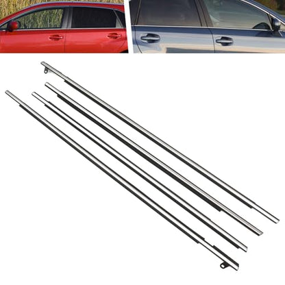 MotorFansClub 4PCS Window Sealing Weatherstrip Fit for Venza 2009 2010 2011 2012 2013 2014 2015 2016 Sealing Strip Door Outside Trim, Chrome