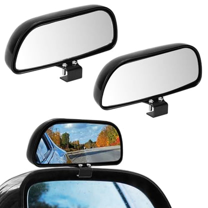 QWORK Blind Spot Mirror - 2 Pack Rear View Concave Mirror Blindspot Wide Angle Mirror for Universal Cars