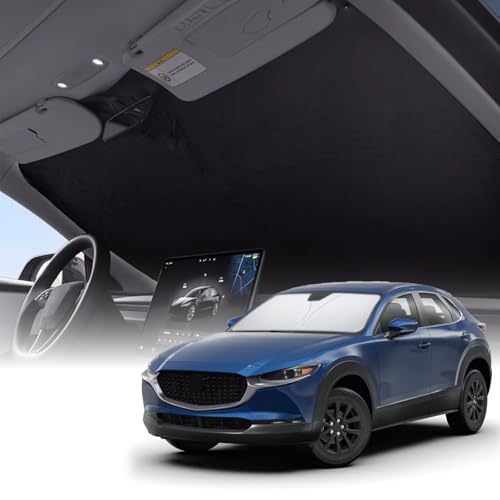 Windshield Sunshade for Mazda CX-30 2019-2026, Foldable Front Windshield Sun Cover with Steering Wheel Shade, UV Heat Reflective Car Sun Visor to Keep Interior Cool - size: For Mazda CX-30 2019-2026