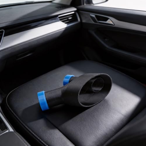 2-in-1 Automotive Detailing Tool with Blower and Vacuum Function, Oval Nozzle for Efficient Car Cleaning, Large 3.25x2.25 Inch Opening for Tight Spaces, Black Plastic Air Channel Accessory