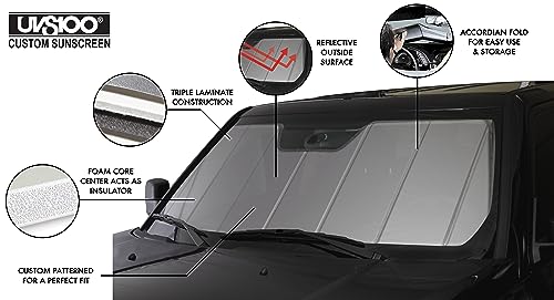Covercraft UVS100 Custom Windshield Sunscreen for 2017-2026 Tesla 3 - Silver - color: Silver