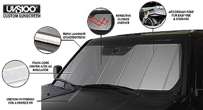 Covercraft UVS100 Custom Windshield Sunscreen for 2017-2026 Tesla 3 - Silver - color: Silver