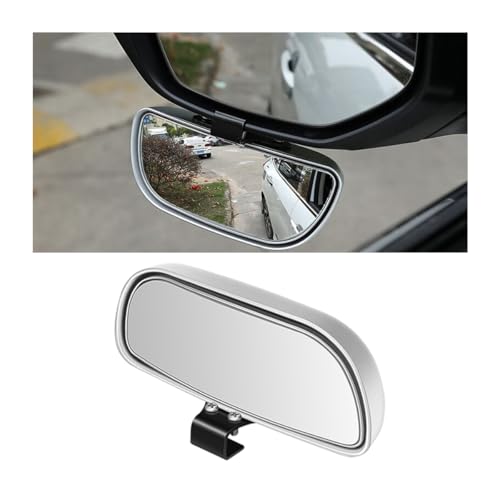 Mandark Car Blind Spot Mirror, Rectangle HD Glass Convex Vehicle Rearview Mirror, Wide Angle Adjustible Auto Exterior Blindspot Side View Mirror, Universal for SUV, Sedan, Truck (Silver) - color: Silver, size: 1pc