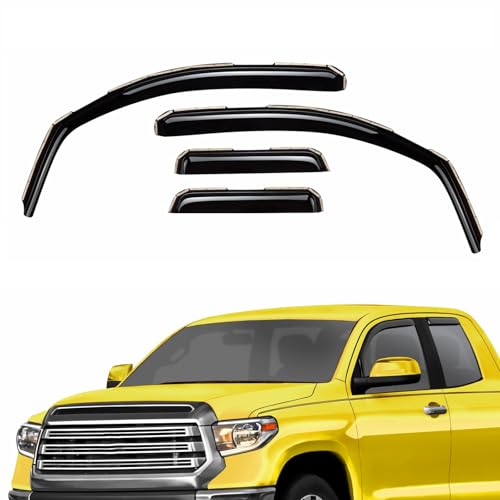 Extra Durable Window Deflectors in-Channel Window Visors Rain Guards Fit for Toyota Tundra 2007-2021 Double Cab, Sun Visors, Wind Vent for Shades, Exterior Car Accessories - 4pcs. AG0130 - color: For Toyota Tundra 07-21
