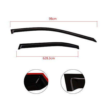 SCITOO Outside Mount Window Visor Deflector Rain Guard Dark Smoke, 4 Pcs Set Fit for 2004-2008 for Acura TSX
