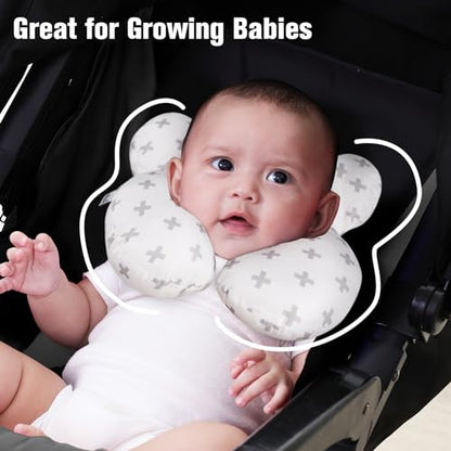 KAKIBLIN Baby Travel Pillow, Baby Neck Pillows for Car Seat, Upgraded Babies Head Pillow, Head and Neck Support Pillow for Car Seat, Stroller, Pushchair, Travel(Twig) - color: Twig