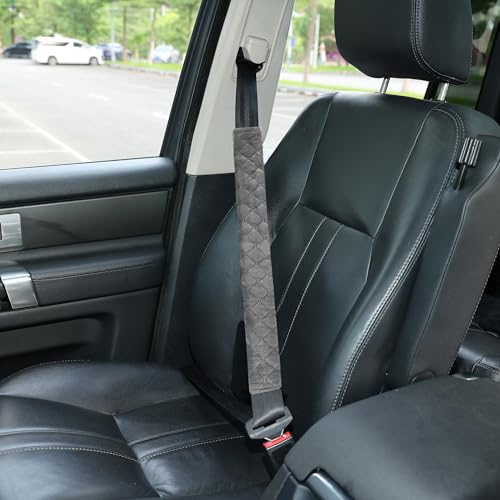 Amooca Soft Automotive Seat Belt Cover Seatbelt Shoulder Pad Neck Protector Cushions Universal Fit SUV Trucks Backpack Dark Grey Extra Long 19.7in - color: Dark Grey, size: 19.7in-1pc
