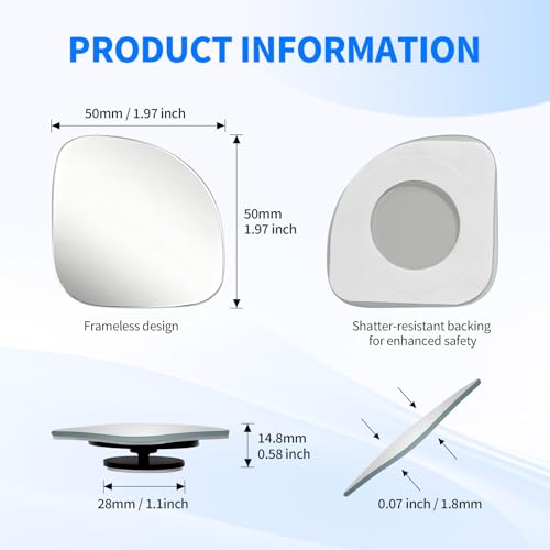 2 PCS Car Blind Spot Mirror, HD Frameless Convex Glass Angle Adjustable, Self-adhesive Back Auxiliary Reverse Mirror Wide Angle Side Mirrors Universal Car Exterior Accessories (Wedge) - size: Wedge