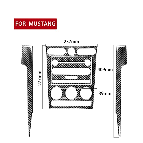 6PCS Car Central Console Dashboard Panel Cover Trim Interior Stickers Compatible with Ford Mustang GT Shelby 2005 2006 2007 2008 2009 Real Soft Carbon Fiber Accessories - color: Dash Console Kit-black