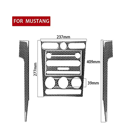 6PCS Car Central Console Dashboard Panel Cover Trim Interior Stickers Compatible with Ford Mustang GT Shelby 2005 2006 2007 2008 2009 Real Soft Carbon Fiber Accessories - color: Dash Console Kit-black