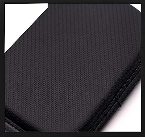 Auto Center Console Pad PU Leather Car Armrest Seat Box Cover Protector Universal Fit - color: A-Black&Carbon