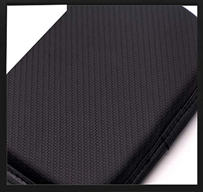 Auto Center Console Pad PU Leather Car Armrest Seat Box Cover Protector Universal Fit - color: A-Black&Carbon