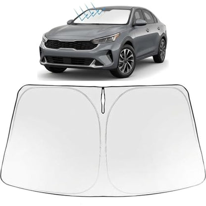 Proadsy Windshield Sun Shade for Kia K4 2025-2026 Foldable Front Sunshade Protector Sun Visor Blocks UV Rays Keep Car Cooler Accessories - size: Kia K4 2025-2026
