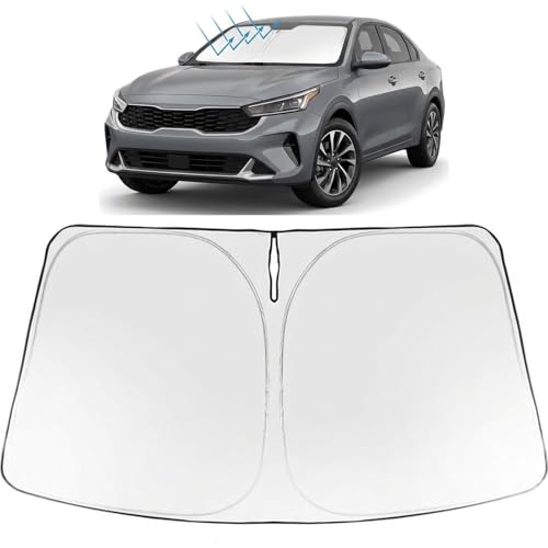 Proadsy Windshield Sun Shade for Kia K4 2025-2026 Foldable Front Sunshade Protector Sun Visor Blocks UV Rays Keep Car Cooler Accessories - size: Kia K4 2025-2026