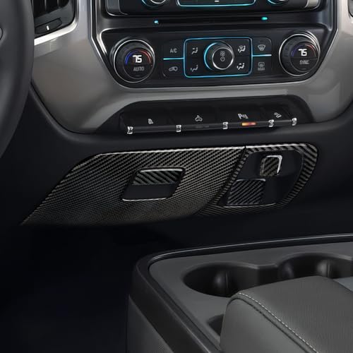 Car Carbon Fiber Decal Center Console Lower Panel Sticker Cover Interior Trim Decal for Chevrolet Silverado/GMC Sierra 1500 2500HD 3500HD 2014-2018 Accessories - color: Center Console Lower Panel