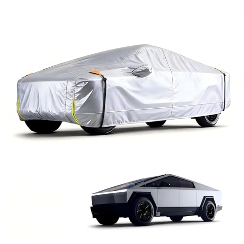 Wigoo Tesla Cybertruck Car Cover Accessories 2024-2026, Custom Fit Waterproof All Weather Outdoor Truck Cover, Windproof UV Rain Snow Dust Protection, Breathable Design, Paint-Safe Lining, Door Zipper - size: for Cybertruck (2024-2026)