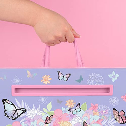 3C4G THREE CHEERS FOR GIRLS Butterly Lap Desk-Lap Desk with Cushion for Kids - Large Laptop Surface with Cushion - KidsTravel Tray for Car with Storage for Tables, Pens & More