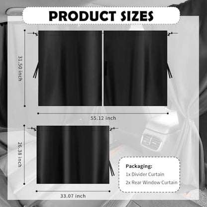 3PCS Car Window Shades Kit,Thickened Vinyl Coated Car Window Covers for Privacy and Maintaining Cool Auto Interior Temperature,Universal Cars Curtains for Windows - color: Small