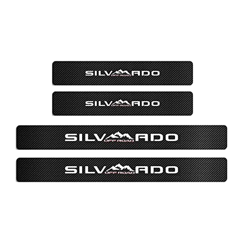 MAXDOOL 4Pcs Car Door Sill Protector Reflective 4D Carbon Fiber Sticker - color: white