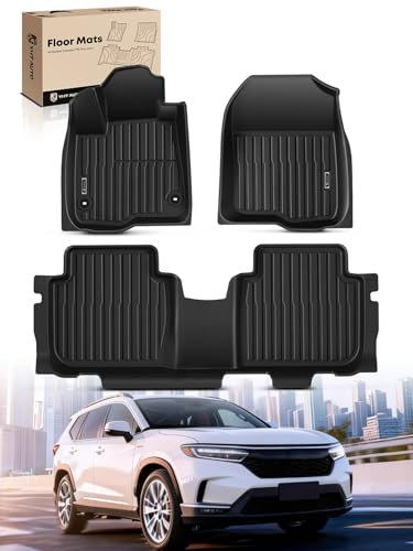 YHTAUTO Automotive Floor Mats Compatible with Honda CR-V CRV 2023-2026 (Include Hybrid), TPE All Weather Car Mats Waterproof Anti-Slip Odorless Floor Liner, 1st & 2nd Row, Set of 3 - size: 2023-2026