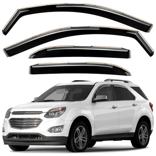 Window Deflectors Smoke Tinted in-Channel Side Window Vent Visor Deflectors Rain Guards Compatible with Chevrolet (Chevy) Equinox 2010-2017 - 4 pcs. GW0958 - color: For Equinox 10-17