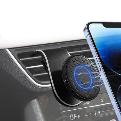 Strong Magnetic Car Phone Holder, Car Phone Mount Holder, 360° Rotatable L-Shape Air Vent/Dashboard Mount, Adjustable Air Vent Navigation Magnetic Smartphone Bracket for Auto SUV (Black) - color: Black
