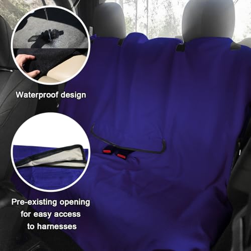 DXNQ Car Towel Seat Cover, Waterproof Sweating Non-Slip Premium Soft Towel Carseat Protector, Universal Machine Washable Car Truck SUV Front Seat Cover for Gym Workout Beach Hiking (Blue, Rear) - color: Blue, 1pc, Rear