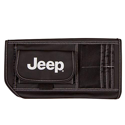 Plasticolor 006196R01 Jeep Logo Car Truck or SUV Sun Visor Organizer, Auto Interior Pocket Organizer, Registration and Document Holder, Personal Belonging Sunglass Storage Pouch Organizer