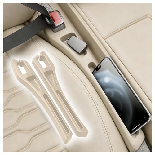 Junecarp 2PCS 2-in-1 Car Seat Gap Filler Organizer with Storage Slots,No Drop Car Gap Seat Filler for Storing Items,Universal in Between Cars Seats Catcher Cars Interior Accessories (Beige) - color: Beige