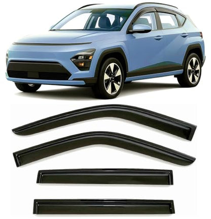 2024-2026 Tape-On Rain Guards Compatible with Hyundai Kona Side Window Visor Deflectors SE SEL Convenience N Line S Limited 2025 - size: For Kona 2024-2026