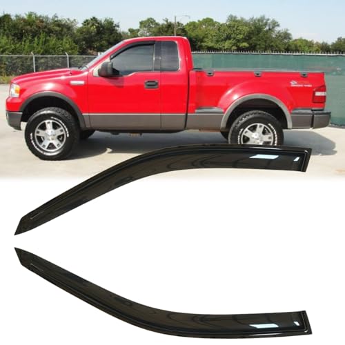 2pcs Outside Mount Style Sun Rain Guard Durable Side Window Wind Deflectors Dark Smoke Vent Window Visors Compatible with F-150 04-08 Standard/Regular Cab 92805 - size: for F150 04-08 Standard/Regular