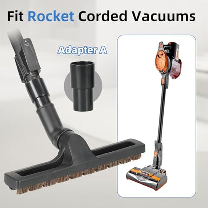 Hardwood Floor Brush Vacuum Attachment Compatible with Shark Corded Stick Rocket HV301 HV322, 1-1/4" Accessories with Adapters (Hardfloor Brush) - style: Hardfloor Brush