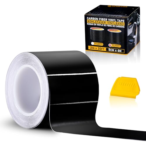 Spurtar Gloss Black Vinyl Wrap 2 Inch x 20ft Satin Black Vinyl Car Tape Adhesive Chrome Delete Automotive Tape for Vehicle Exterior Accessories DIY Car Wrapping Paper Vehicle Door Edge Sticker - size: 2 in x 20 ft