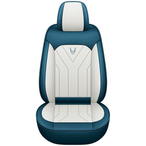 Upgraded Leather 5 Seats Car Seat Covers for Honda CR-V 2026 Vehicles Front&Rear Seat Protector Anti-Slip Durable Leather Seat Cushion White Blue