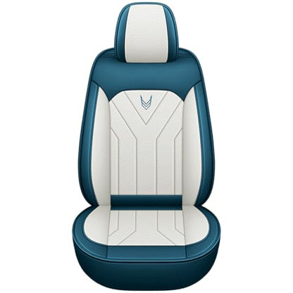 Upgraded Leather 5 Seats Car Seat Covers for Honda CR-V 2026 Vehicles Front&Rear Seat Protector Anti-Slip Durable Leather Seat Cushion White Blue
