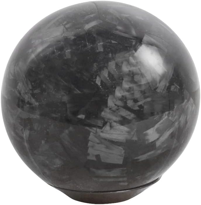 muge racing Forged Carbon Fiber Shift Knob Gear Shifter Spherical Type Unique Designed for Most Manual Car Universal Gear Shift Knob with 3 Adapters (Real Carbon Fiber-Sphere, Black) - style: Carbon Fiber-Sphere