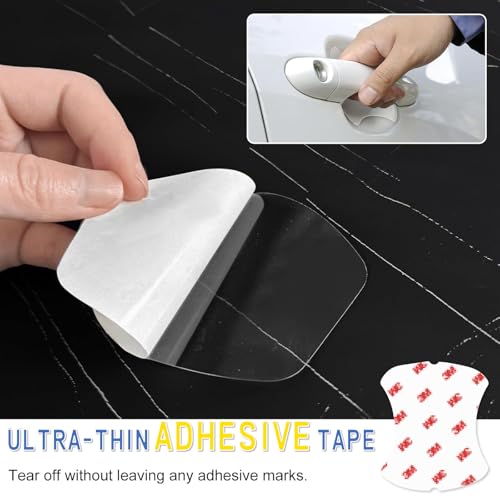 4PCS Transparent Car Door Handle Protector, Universal Waterproof Anti-Scratch Cover, Invisible Car Handle Protection Film, Car Door Guard for Most Vehicles