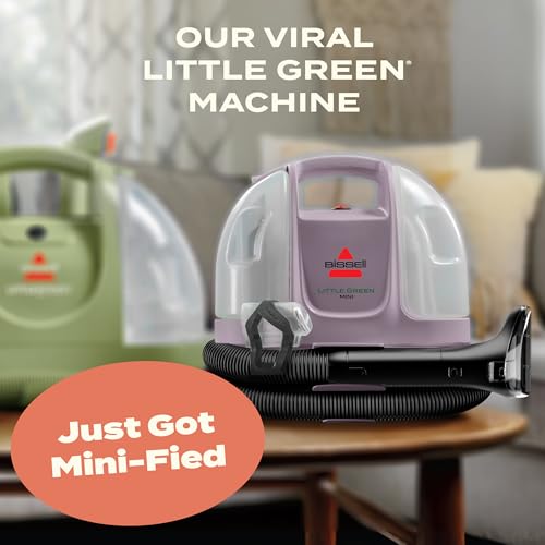 Bissell Little Green Mini Portable Carpet and Upholstery Deep Cleaner, Car/Auto Detailer, with HydroRinse Self-Cleaning Tool and 4" Tough Stain Tool, Limited Edition Color Dusk Pink, 4075L - style: Little Green Mini Dusk