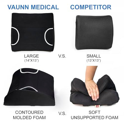 Vaunn Medical Seat Cushion, Lumbar Back Support Pillow for Office Chair with Removable Firm Insert - size: with Gel Pad